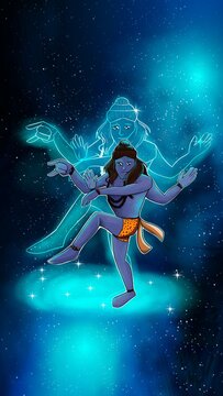 Indian lord Shiva colorful illustration God Shiva painting design
