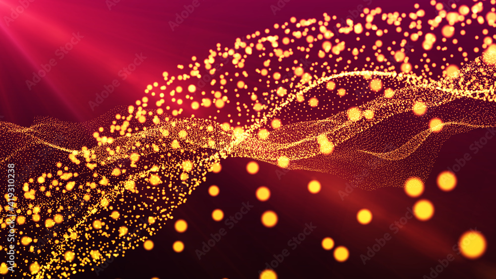 Wall mural structural communication of data transmission. futuristic hexagon illustration. technology concept. 