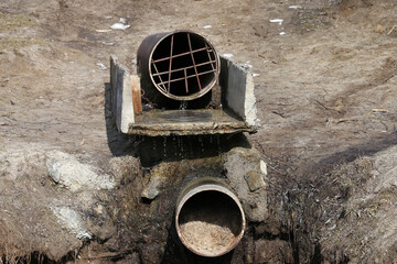 the drain pipe comes out of the ground
