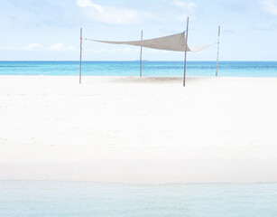 Perfect place under shadow on beautiful beach