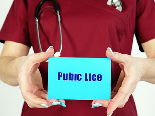 Medical concept about Pubic Lice Crabs with phrase on the piece of paper.