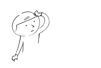頭をかく男の子のイラスト