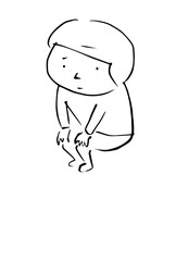 座っている男の子のイラスト