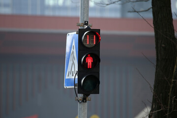 red traffic light for pedestrians