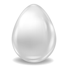 white Realistic Easter Egg Colored Glossy. Vector illustration isolated