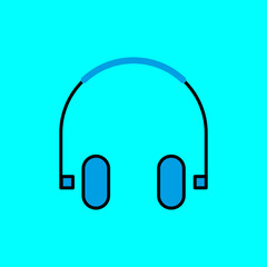 headphone lineal color icon. simple illustration. mobile concept app icon and web design. Editable stroke. Design template vector