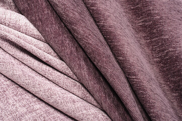 Abstract lines, curves, velvet burgundy and pink fabric