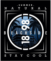 natural stay cool in the beach, vector typography illustration graphic design for print
