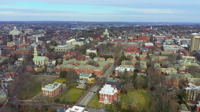Aerial Orbit Shot of Brown University Campus - Part 1