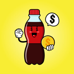 cute carbonated bottle cartoon mascot character