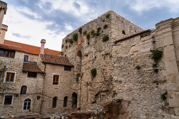Fototapeta na wymiar Diocletian palace ruins at Split in Croatia