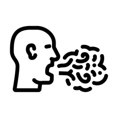 smell from mouth line icon vector illustration