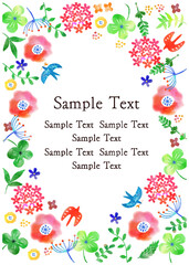 北欧風_水彩草花フレーム