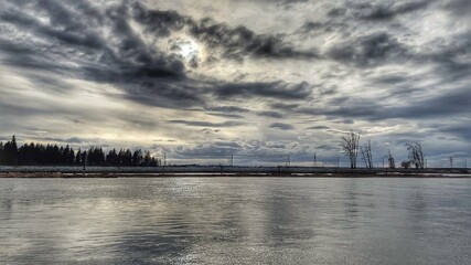 clouds over the river