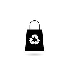 Recycle bag icon with shadow