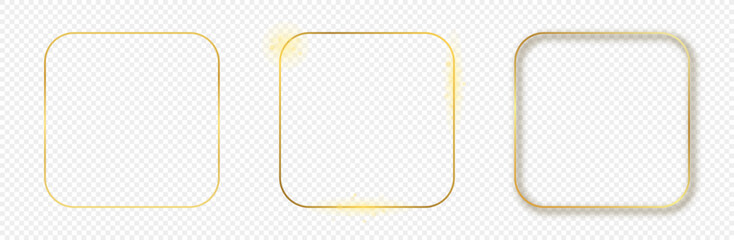 Gold glowing rounded square frame