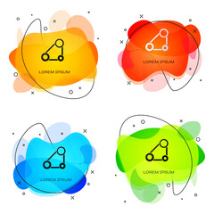 Black Timing belt kit icon isolated on white background. Abstract banner with liquid shapes. Vector.