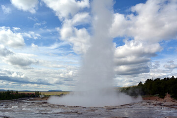 Geyser Strokkur in Iceland at summer day