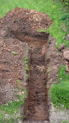 Deep ditch on countryside.