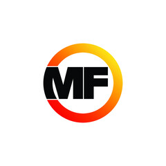 Letter MF circle logo design vector