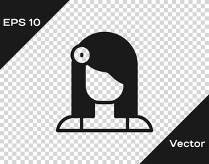 Black Portrait of Spanish woman icon isolated on transparent background. Vector.