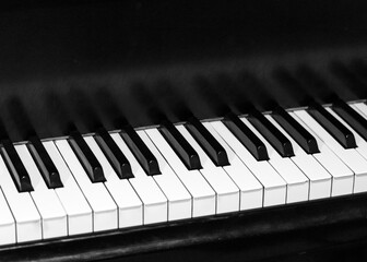 piano keys close up