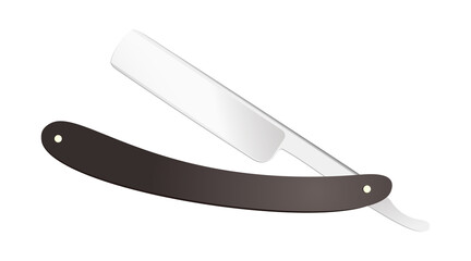 Isolated image of a straight razor on a white background.