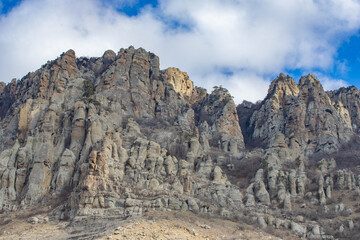 Fototapeta na wymiar Mount Demerdzhi, the valley of ghosts in the Crimea