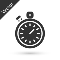 Grey Stopwatch icon isolated on white background. Time timer sign. Chronometer sign. Vector.