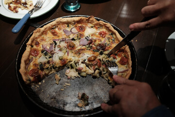 Pizza d&eacute;coup&eacute;e