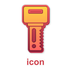 Gold Car key with remote icon isolated on white background. Car key and alarm system. Vector.