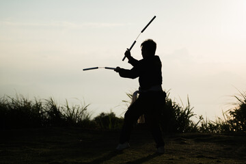 Silhouette of a samurai fighter  © William