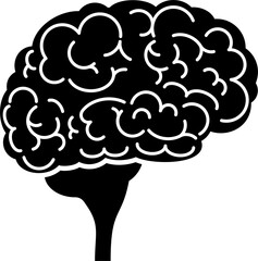 Brain icon. Top view, side view. Mind, creativity and knowledge.