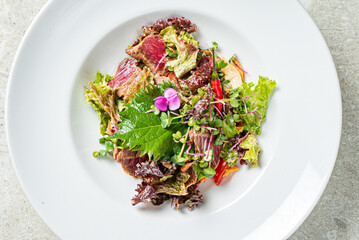 salad with beef