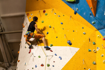 A rock climbing wall for background