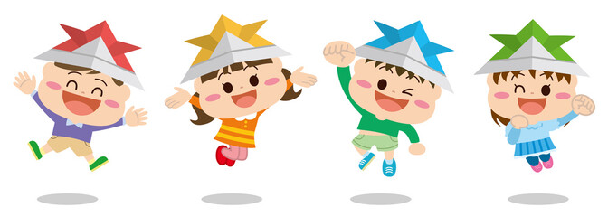 こどもの日/ジャンプする子どもたち