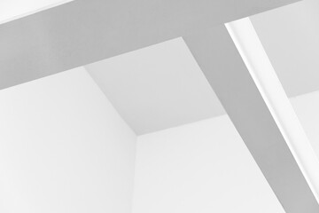 light and shadow corner detail white minimalism style of home interior architecture background