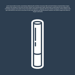 Blue line Marijuana joint, spliff icon isolated on blue background. Cigarette with drug, marijuana cigarette rolled. Vector Illustration.