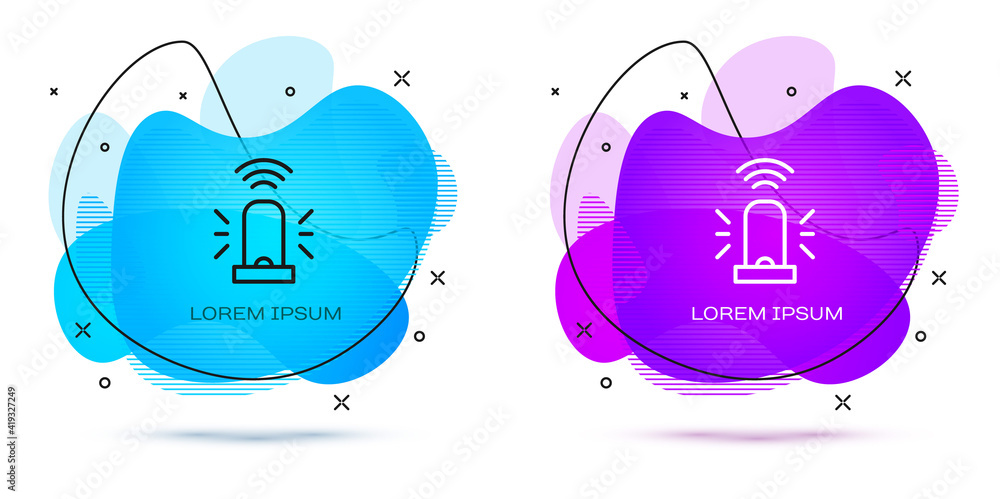 Poster line smart flasher siren system icon isolated on white background. emergency flashing siren. interne