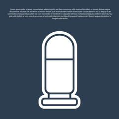 Blue line Bullet icon isolated on blue background. Vector.
