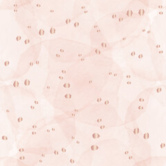Vector rose gold dots drops pink seamless pattern