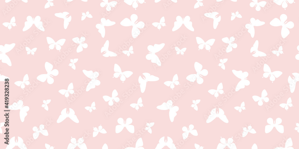 Poster scattered butterfly seamless repeat pattern background