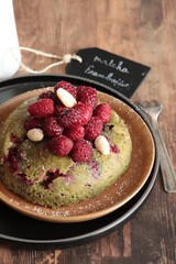 bowl cake matcha framboise