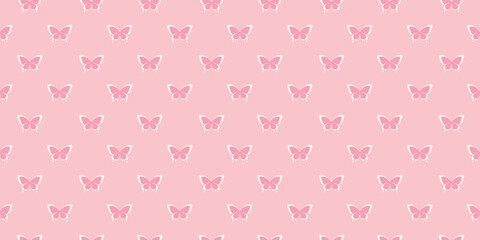 Pink butterfly seamless repeat pattern background