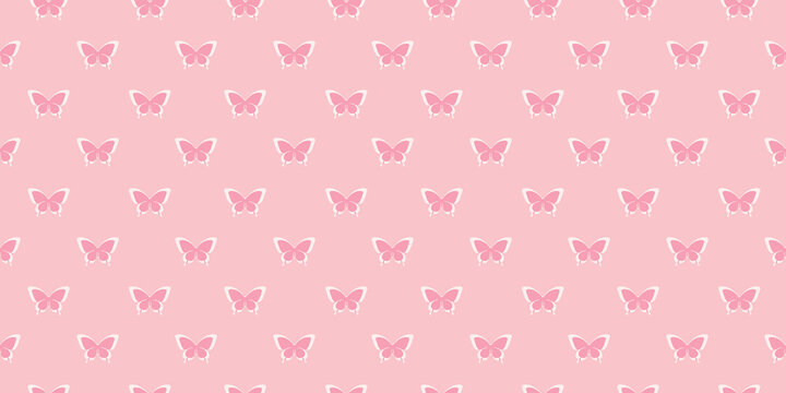 Pink butterfly seamless repeat pattern background