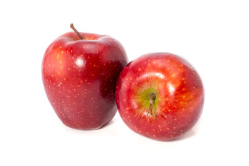 Plakat Pair of Red chief apples cut out on white background.
