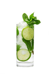 Mojito summer refreshing cocktail with ice and mint