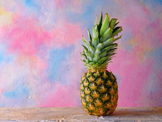 Ripe pineapple on the table