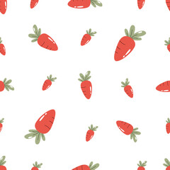 Seamless pattern with carrots of different sizes.