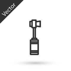 Grey line Toothbrush icon isolated on white background. Vector.